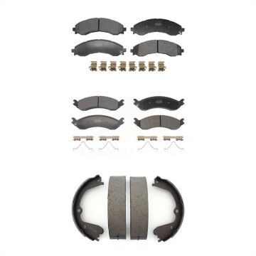 Front Rear Semi-Metallic Brake Pads And Parking Shoes Kit For GMC Chevrolet Savana 4500 KFN-100941