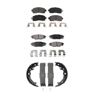 Front Rear Semi-Metallic Brake Pads And Parking Shoes Kit For Subaru Crosstrek Impreza KFN-100943