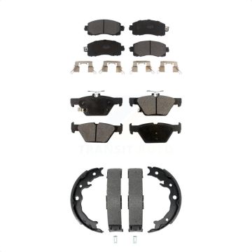 Front Rear Semi-Metallic Brake Pads And Parking Shoes Kit For Subaru Crosstrek KFN-100944