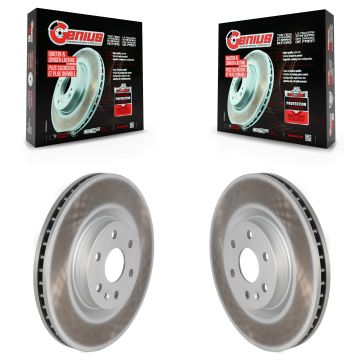 Front Coated Disc Brake Rotors Pair For Cadillac SRX Saab 9-4X KG-100054