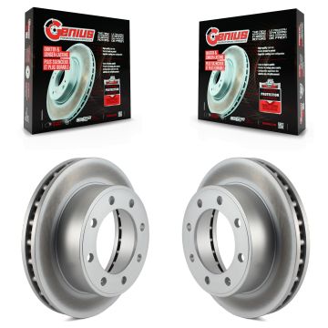 Front Coated Disc Brake Rotors Pair For Ford F-350 Super Duty F-250 Excursion F-550 F-450 KG-100072