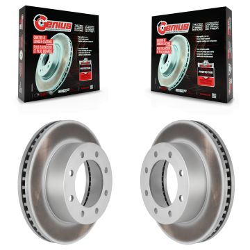 Front Coated Disc Brake Rotors Pair For Ford F-350 Super Duty F-250 F-450 KG-100082