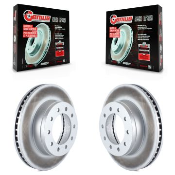 Front Coat Disc Brake Rotor Pair For Ford F-350 Super Duty F-250 F-450 F-550 International KG-100084