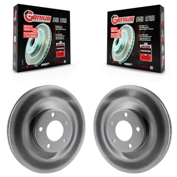 Front Coated Disc Brake Rotors Pair For Ford Edge Lincoln MKX KG-100092