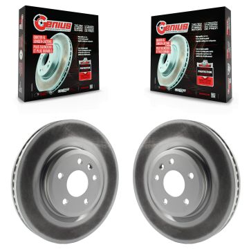 Front Coated Disc Brake Rotors Pair For Ford Explorer Flex Taurus Lincoln MKT MKS KG-100097