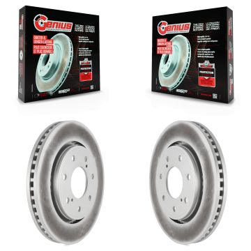 Front Coated Disc Brake Rotors Pair For 2010-2014 Ford F-150 With 7 Lug Wheels KG-100099
