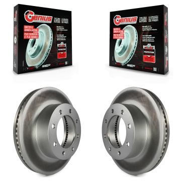 Front Coated Disc Brake Rotors Pair For Ford F-350 Super Duty F-250 F-450 KG-100106