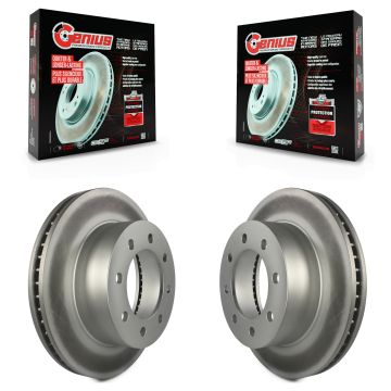 Front Coated Disc Brake Rotors Pair For Dodge Ram 1500 3500 2500 KG-100124