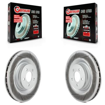 Front Coated Disc Brake Rotors Pair For Dodge Charger Chrysler 300 Challenger Magnum KG-100132