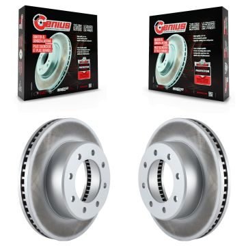 Front Coated Disc Brake Rotors Pair For Ram 2500 3500 1500 Dodge KG-100140