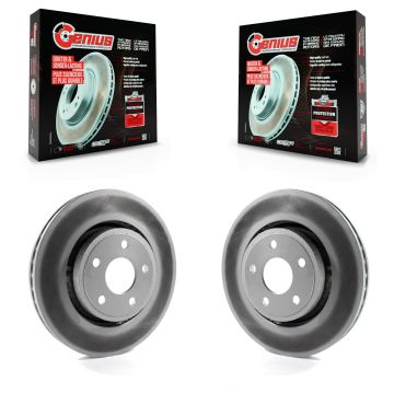 Front Coated Disc Brake Rotors Pair For Jeep Grand Cherokee Dodge Durango WK KG-100143