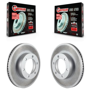 Front Coated Disc Brake Rotors Pair For Toyota Tundra Sequoia KG-100173