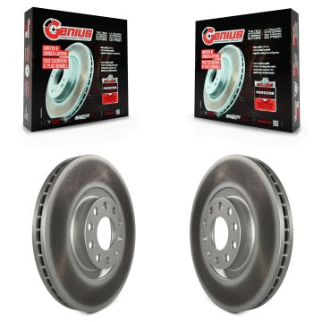 Front Coated Disc Brake Rotors Pair For Audi A4 Quattro Allroad A6 S4 S6 KG-100180