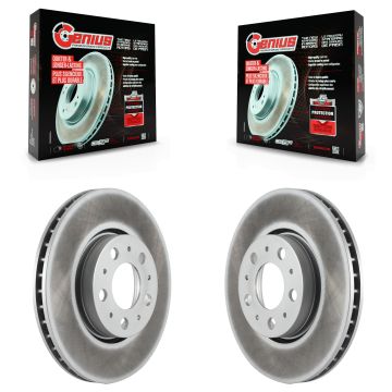 Front Coated Disc Brake Rotors Pair For Volvo S60 XC70 V70 S80 KG-100183