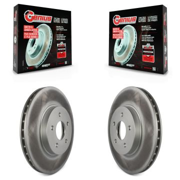 Front Coated Disc Brake Rotors Pair For 2002-2008 Jaguar X-Type KG-100210