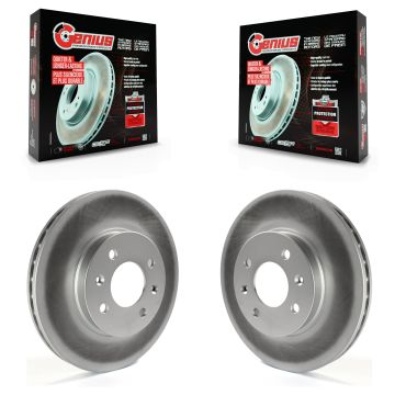 Front Coated Disc Brake Rotors Pair For Hyundai Accent Kia Rio Rio5 KG-100249