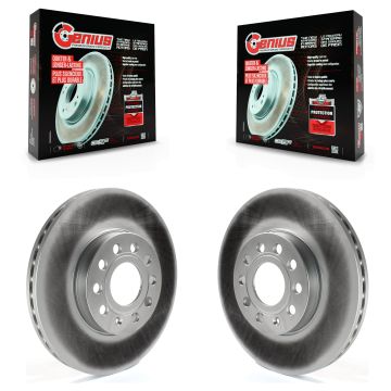 Front Coated Brake Rotor Pair For Volkswagen Jetta Golf SportWagen Taos Beetle Audi Rabbit KG-100251
