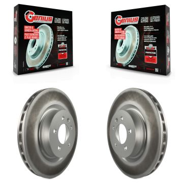 Front Coated Disc Brake Rotors Pair For Land Rover Range Sport LR4 Discovery KG-100266