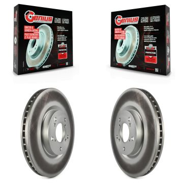 Front Coated Disc Brake Rotors Pair For Honda Pilot Acura MDX RLX ZDX KG-100272