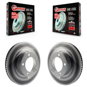Front Coated Disc Brake Rotors Pair For Toyota Tundra Sequoia Lexus LX570 Land Cruiser KG-100277