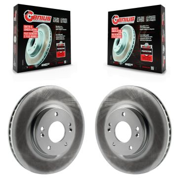 Front Coated Disc Brake Rotors Pair For 2007-2009 Hyundai Santa Fe KG-100280