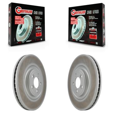 Front Coated Disc Brake Rotors Pair For Jaguar XF XJ XKR S-Type XK XJR Super V8 KG-100295
