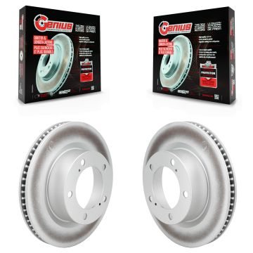 Front Coated Disc Brake Rotors Pair For Lexus LX570 Toyota Land Cruiser KG-100301