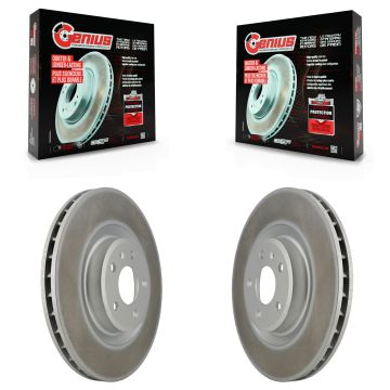 Front Coated Disc Brake Rotors Pair For Audi Q5 Porsche Macan A4 Quattro S4 S5 A6 A7 A5 KG-100302