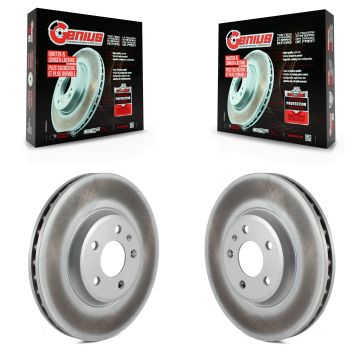 Front Coated Disc Brake Rotors Pair For Audi A4 Quattro Q5 A5 allroad KG-100303