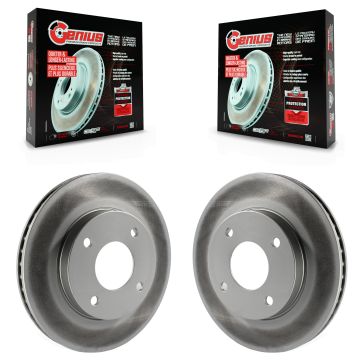 Front Coated Disc Brake Rotors Pair For 2009-2011 Nissan Versa 1.6L KG-100312