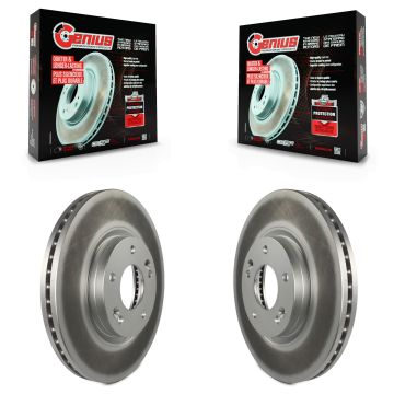 Front Coated Disc Brake Rotors Pair For Hyundai Santa Fe Kia Sorento KG-100316