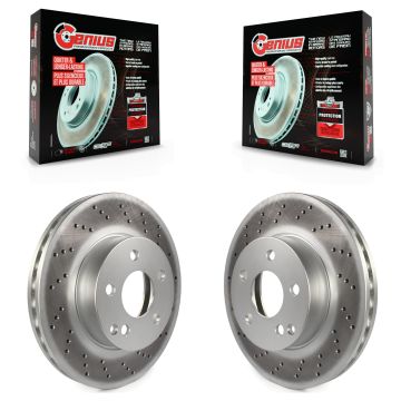 Front Coated Disc Brake Rotors Pair For Mercedes-Benz C300 C250 C230 KG-100319