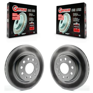 Front Coated Disc Brake Rotors Pair For Volkswagen Jetta GTI Audi A3 Quattro KG-100333