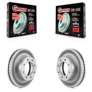 Front Coated Disc Brake Rotors Pair For 2012-2021 Nissan NV2500 NV3500 NV1500 KG-100339