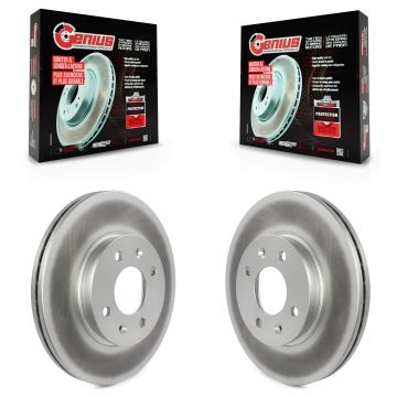 Front Coated Disc Brake Rotors Pair For Hyundai Accent Kia Rio KG-100340