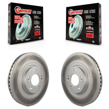 Front Coated Disc Brake Rotors Pair For Hyundai Santa Fe Sport Kia Sorento XL KG-100345