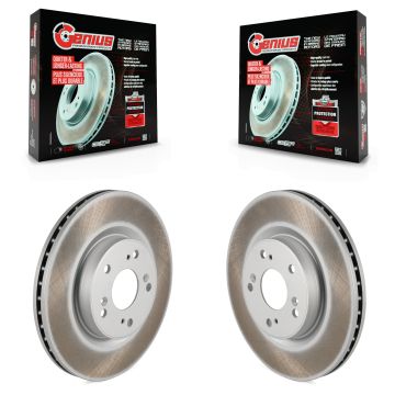 Front Coated Disc Brake Rotors Pair For 2012-2016 Honda CR-V FWD KG-100350