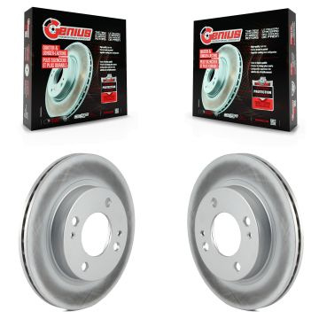 Front Coated Disc Brake Rotors Pair For 2014-2015 Mitsubishi Mirage KG-100356