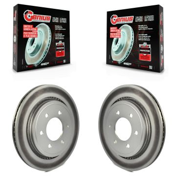 Rear Coated Disc Brake Rotors Pair For 2015-2017 Ford F-150 With Electric Parking KG-100460
