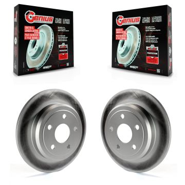 Rear Coated Brake Rotors Pair For Jeep Grand Cherokee Dodge Durango With Solid KG-100485