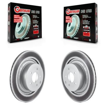 Rear Coated Disc Brake Rotors Pair For INFINITI G37 Nissan 370Z Q60 Z KG-100609