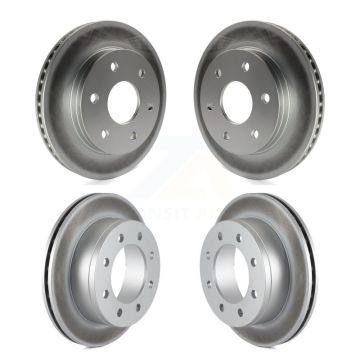 Front Rear Coated Disc Brake Rotors Kit For 2006 Chevrolet Express 2500 GMC Savana KG-100697