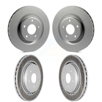 Front Rear Coated Disc Brake Rotors Kit For 2006-2009 Cadillac XLR With Heavy Duty Brakes KG-100716
