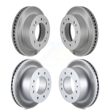 Front Rear Coated Brake Rotor Kit For GMC Chevrolet Sierra 2500 HD Silverado 3500 Suburban KG-100748
