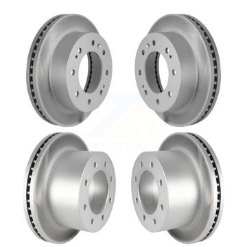 Front Rear Coat Disc Brake Rotors Kit For 2011-2019 GMC Sierra 3500 HD Chevrolet Silverado KG-100749