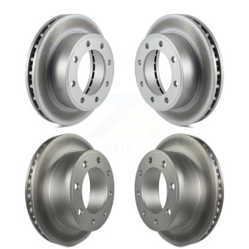 Front Rear Coated Disc Brake Rotors Kit For Ford F-250 Super Duty Excursion 4WD KG-100762