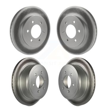 Front Rear Coated Disc Brake Rotors Kit For Ford F-150 Lincoln Mark LT 4WD KG-100772