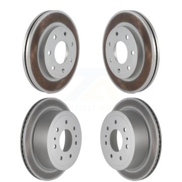 Front Rear Coated Disc Brake Rotors Kit For Ford F-150 Lincoln Mark LT 4WD KG-100773