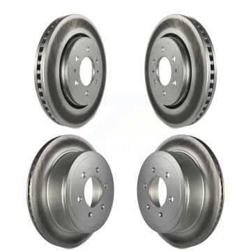 Front Rear Coated Disc Brake Rotors Kit For 2010-2011 Ford F-150 With 6 Lug Wheels KG-100786