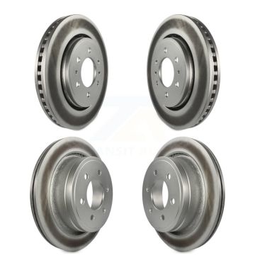 Front Rear Coated Disc Brake Rotors Kit For Ford F-150 KG-100788